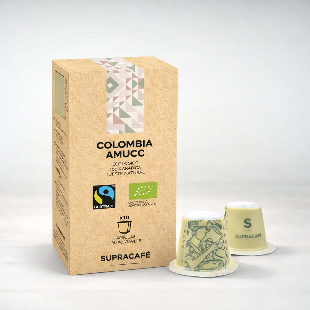 Cápsulas compostables origen Colombia AMUCC | Ecológicas y de Comercio Justo (10 unidades)