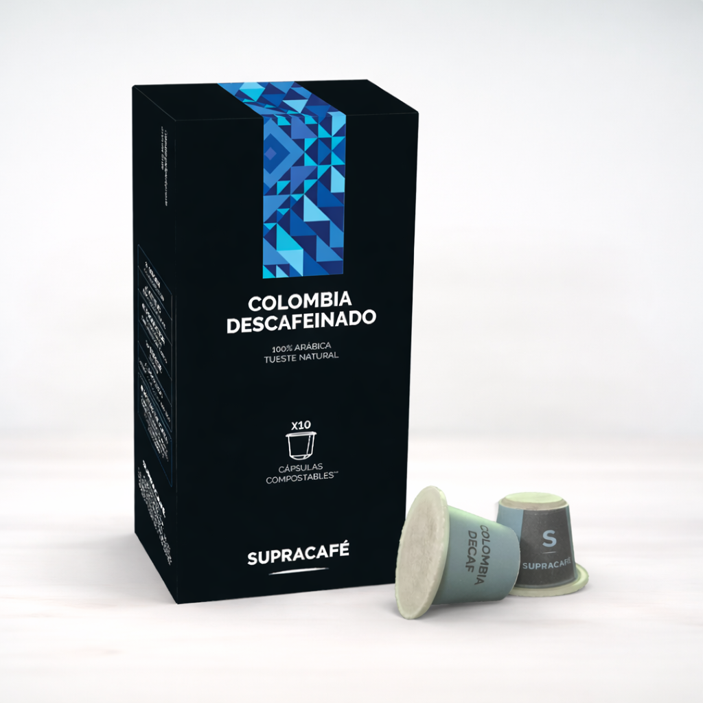 Cápsulas origen Colombia Descafeinado · Compostables