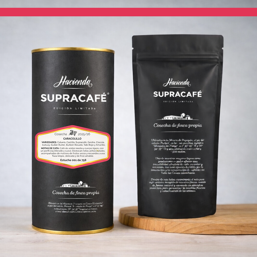 Café de Colombia de cosecha propia Hacienda Supracafé Caracolillo 250g