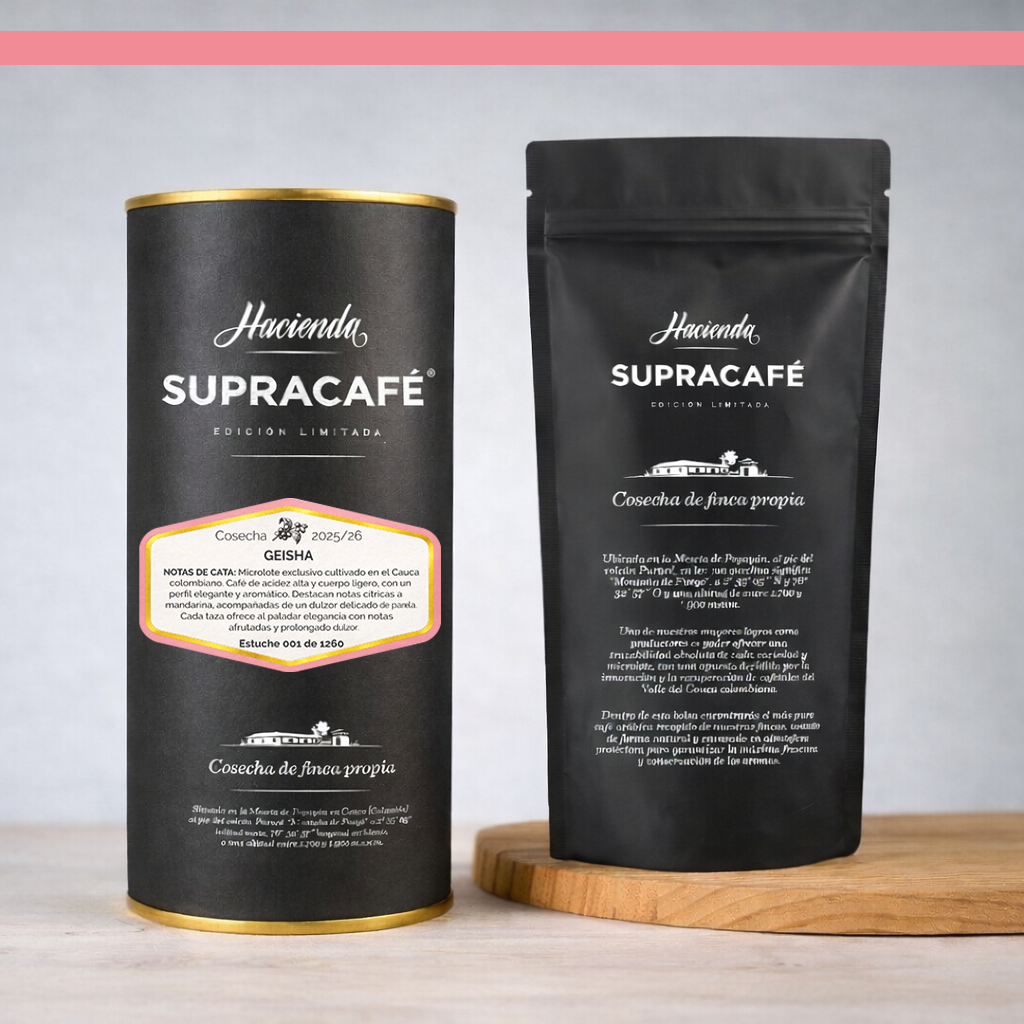Café de Colombia de cosecha propia Hacienda Supracafé Geisha 250g